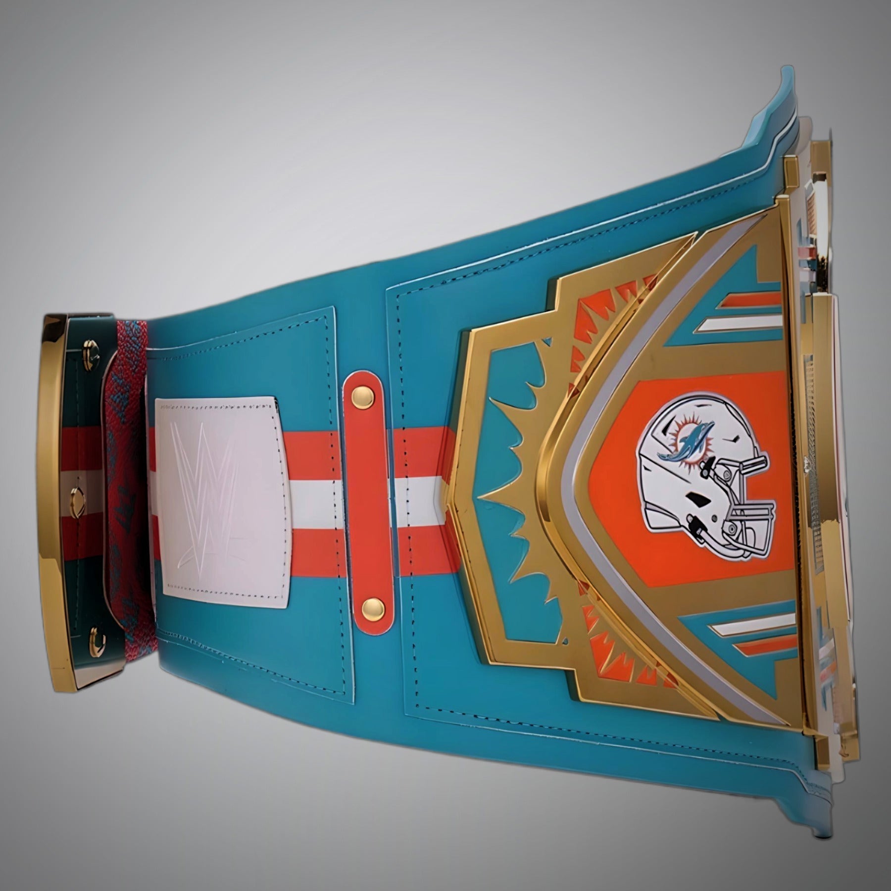 NFL Limited Edition WWE Legacy title belt designed for Miami Dolphins fans.