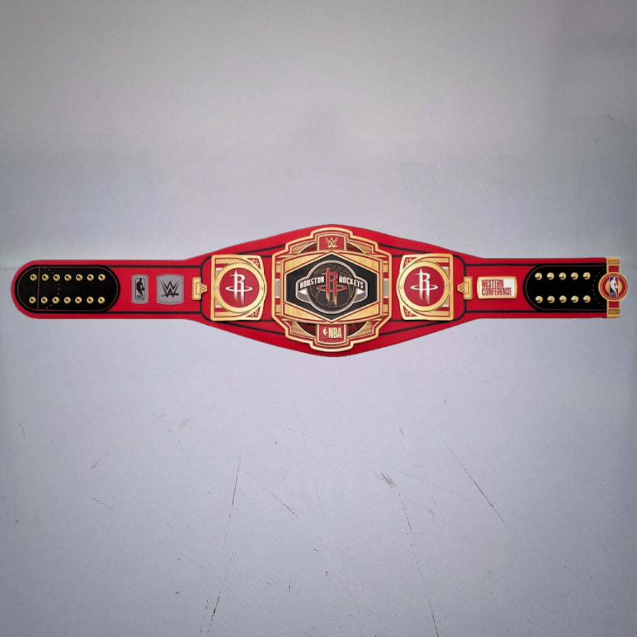 Exclusive Houston Rockets WWE Championship Belt for NBA and wrestling fans.