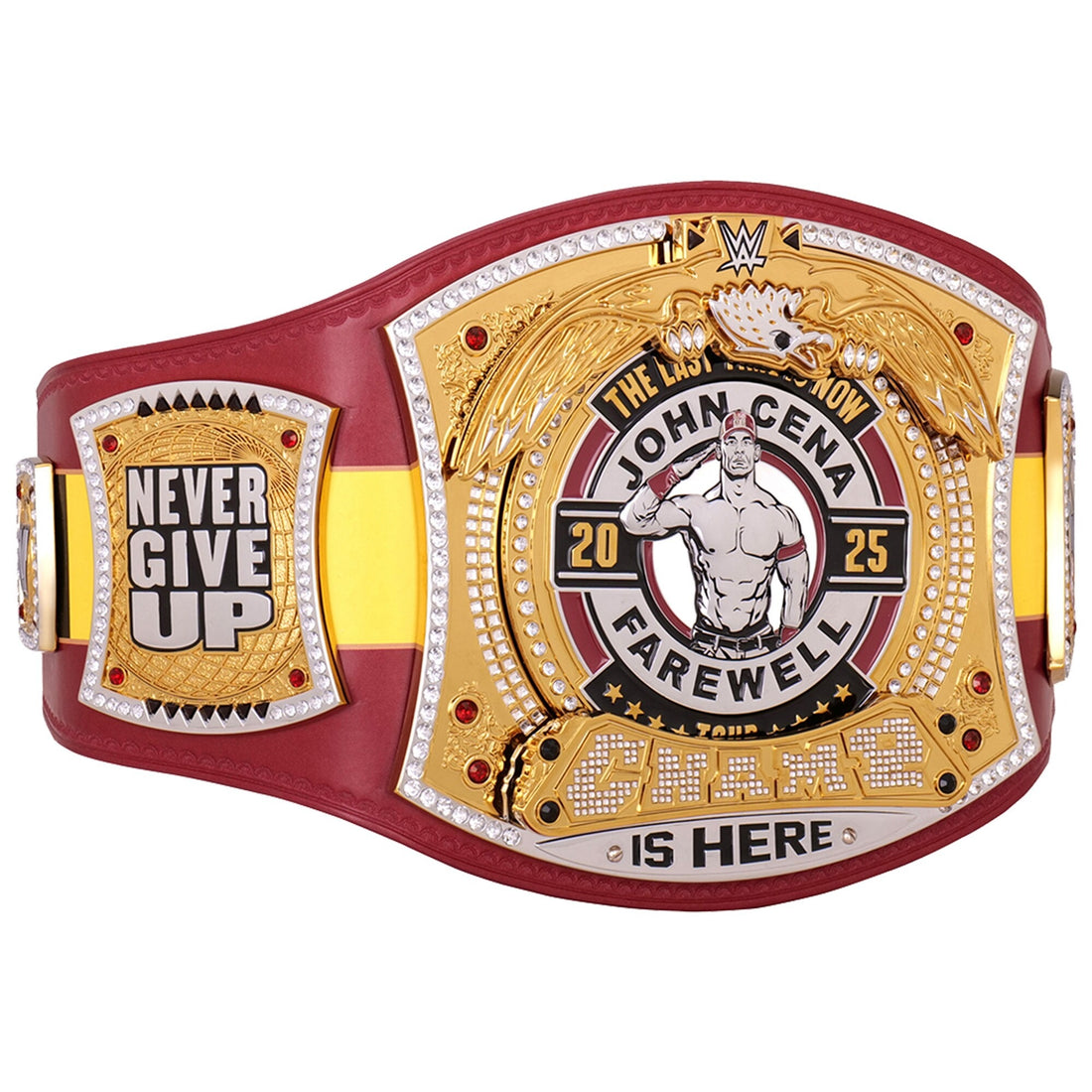 John Cena Farewell Tour 2025 Brussels Spinner Championship Title Belt – Custom WWE Championship Belt Edition with Display Case
