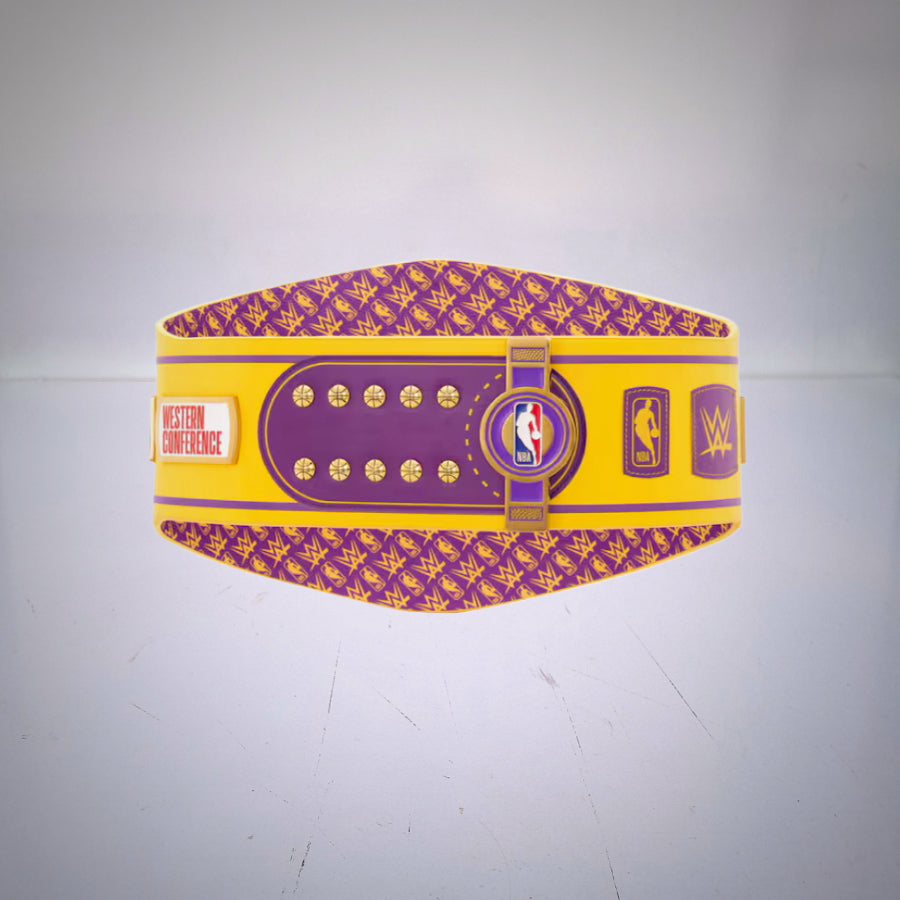 Los Angeles Lakers WWE Legacy Championship Belt honoring the team's basketball legacy.