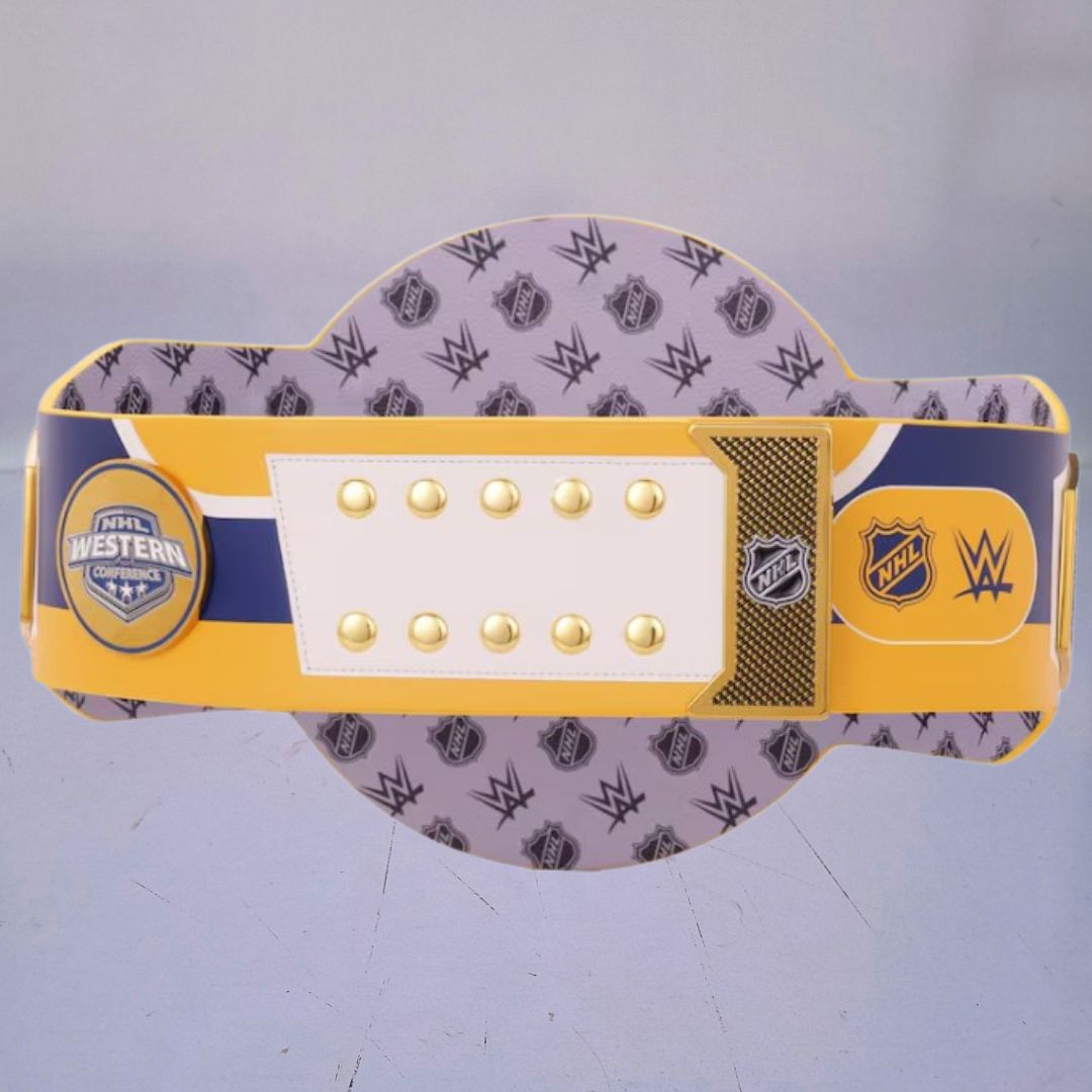 WWE-style championship belt customized for Nashville Predators fans, blending hockey and wrestling traditions.