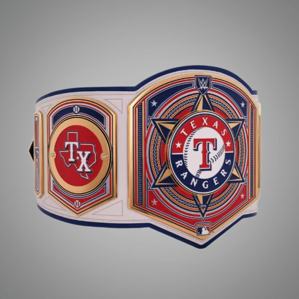 Texas Rangers WWE MLB Championship Belt with customizable team design