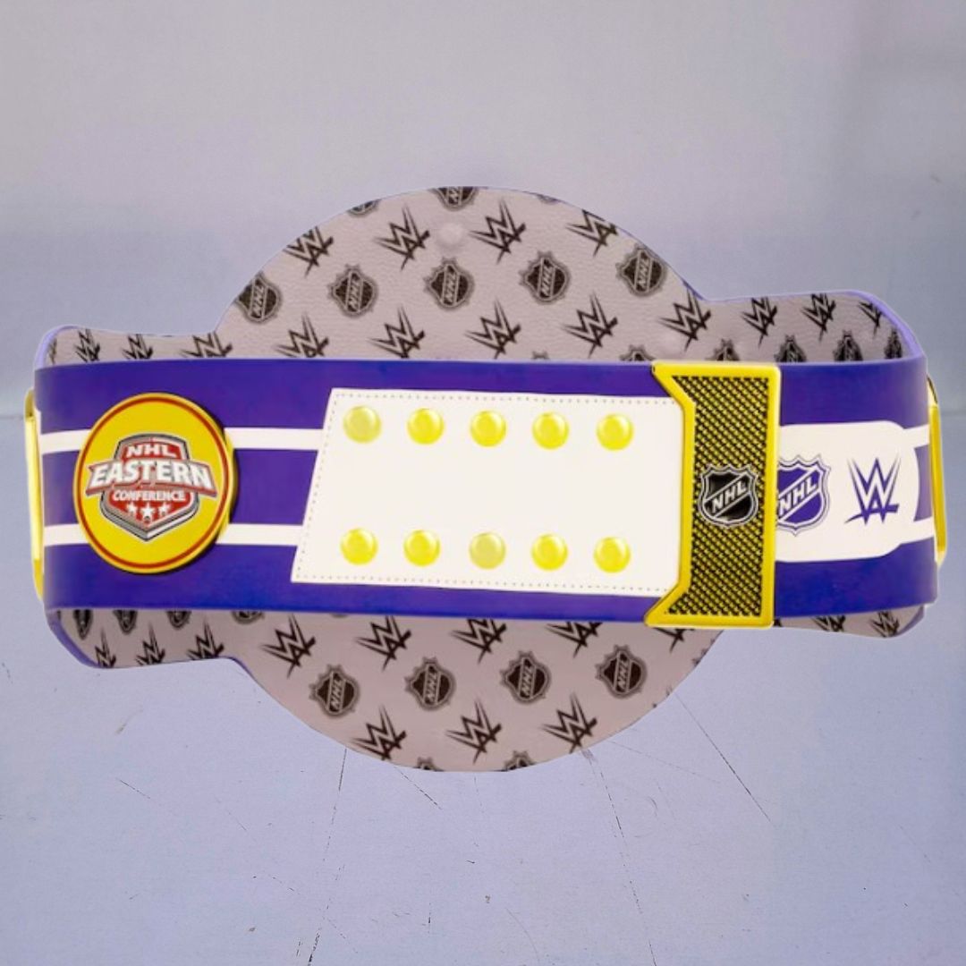 WWE-style championship belt customized for Toronto Maple Leafs fans, blending hockey and wrestling traditions.