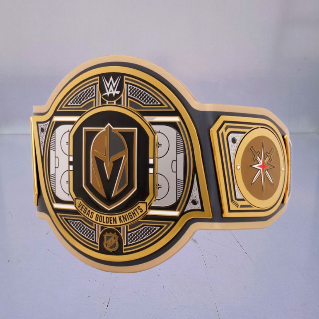 Vegas Golden Knights Championship Belt with bold gold and black accents, symbolizing the team's pride.