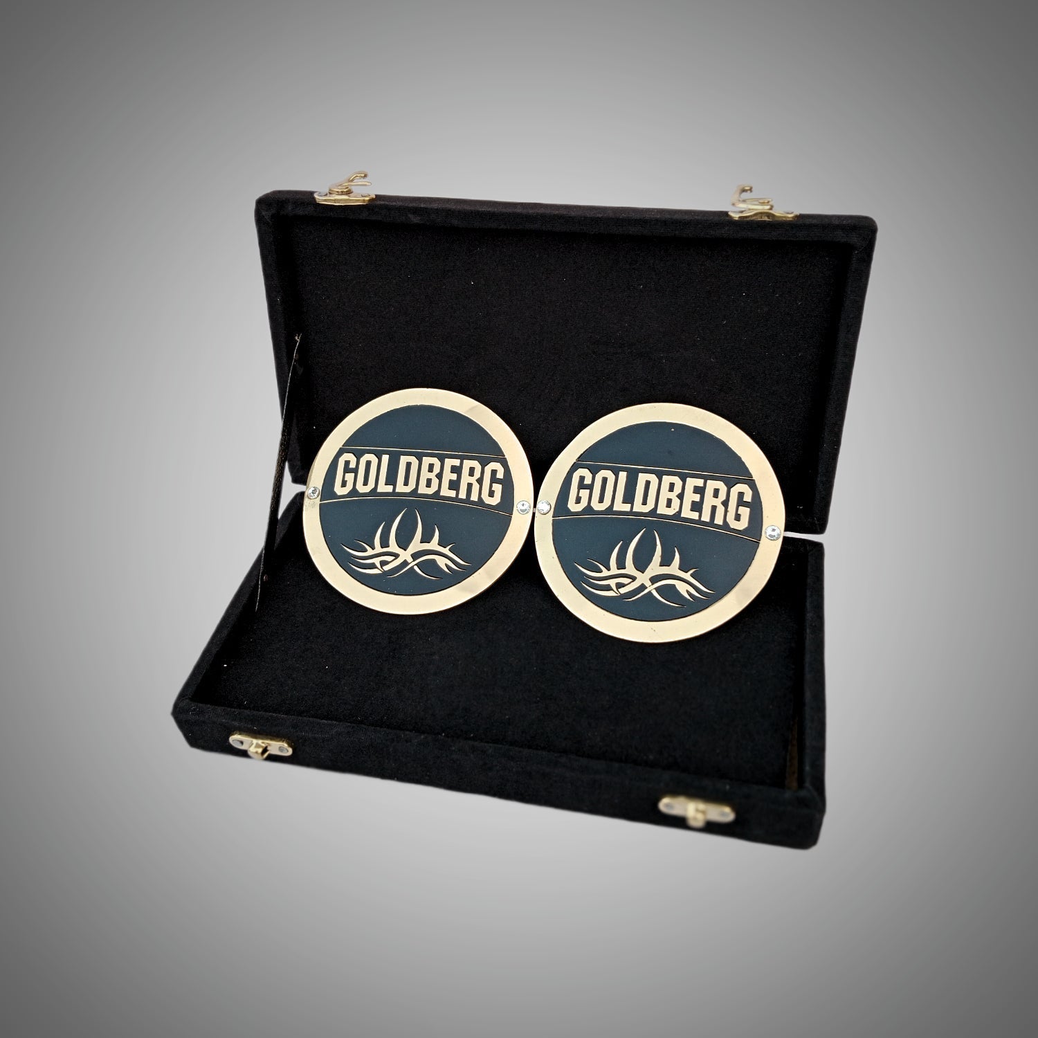 WWE championship title box set featuring Goldberg side plates.