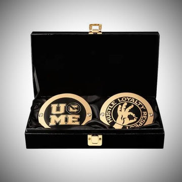 WWE championship title box set featuring John Cena side plates.