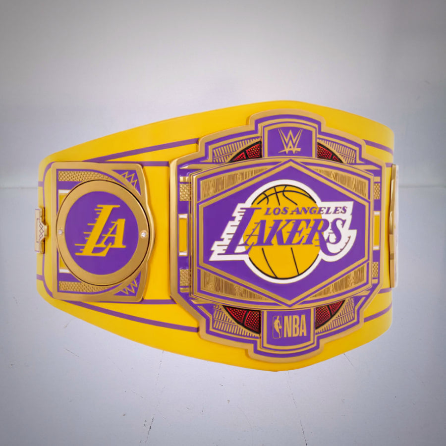 WWE NBA Legacy Championship Title featuring the Los Angeles Lakers iconic colors and logo.